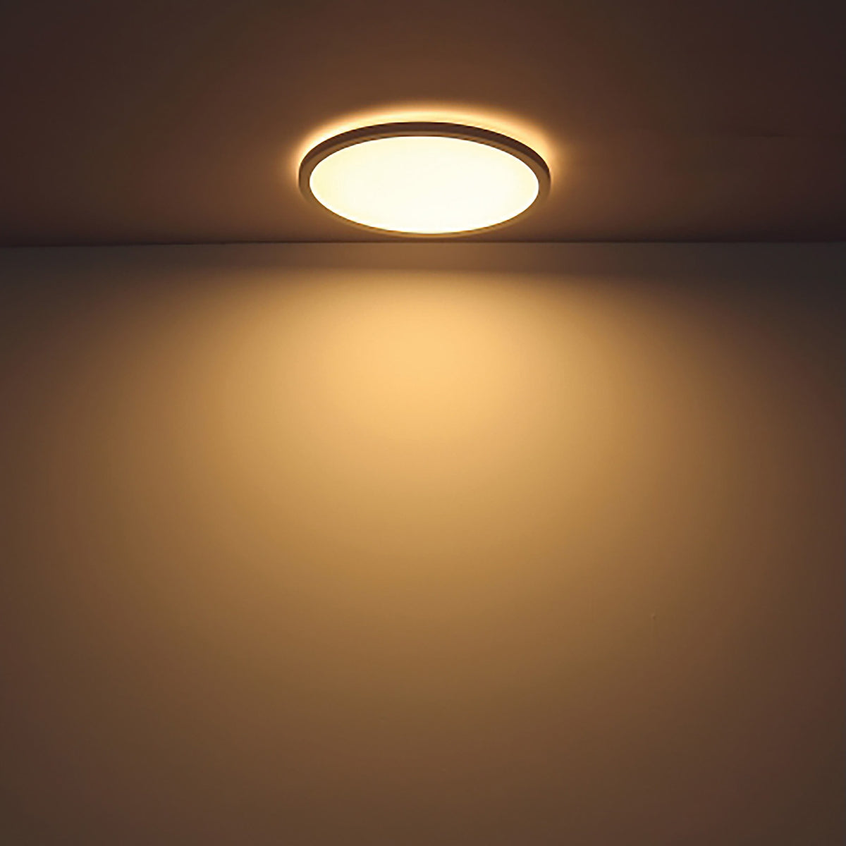LED ceiling light Slim300 Up&amp;Down, black, 18W, round, DN300, warm white