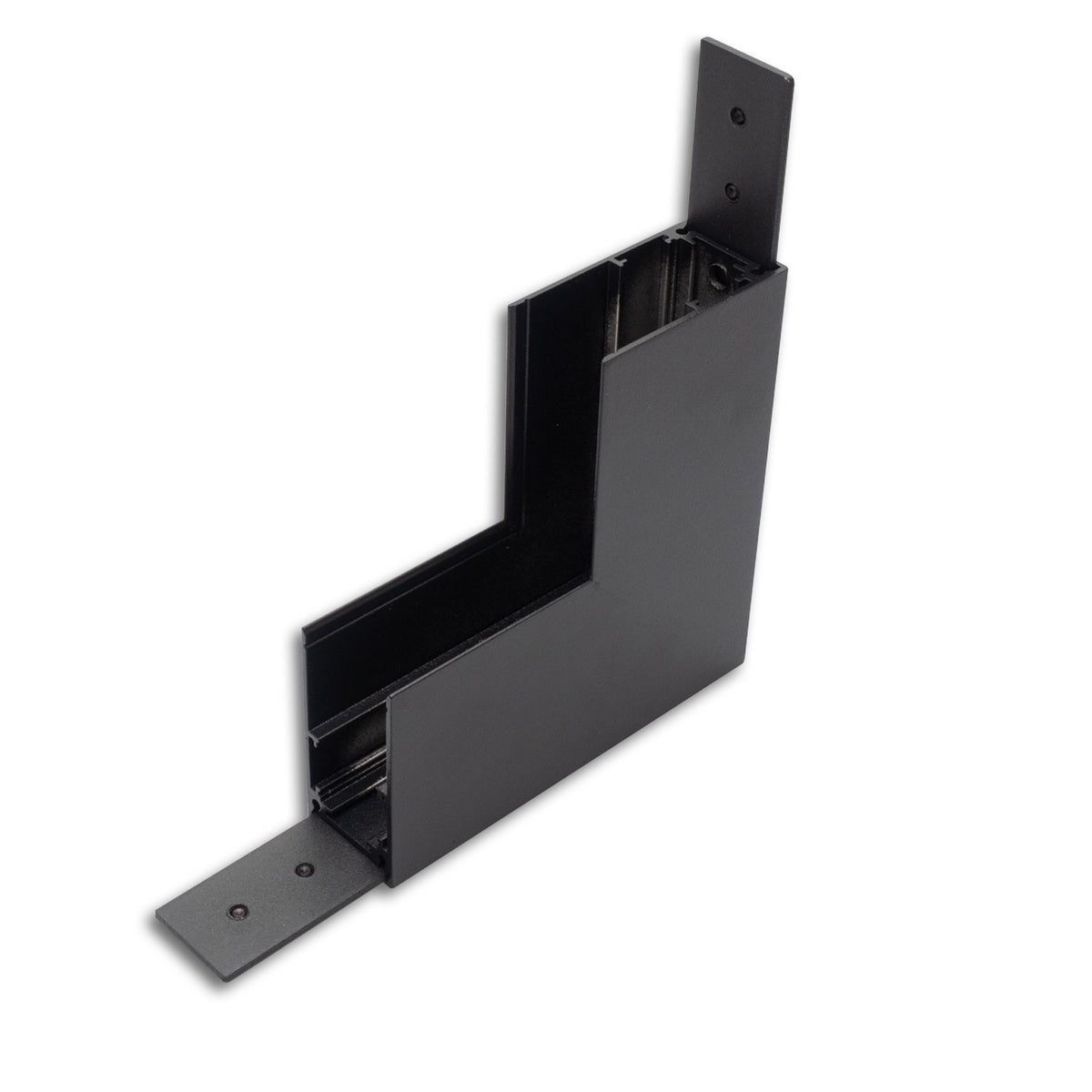 Track48 90° vertical corner rail for surface-mounted rails, black, non-conductive
