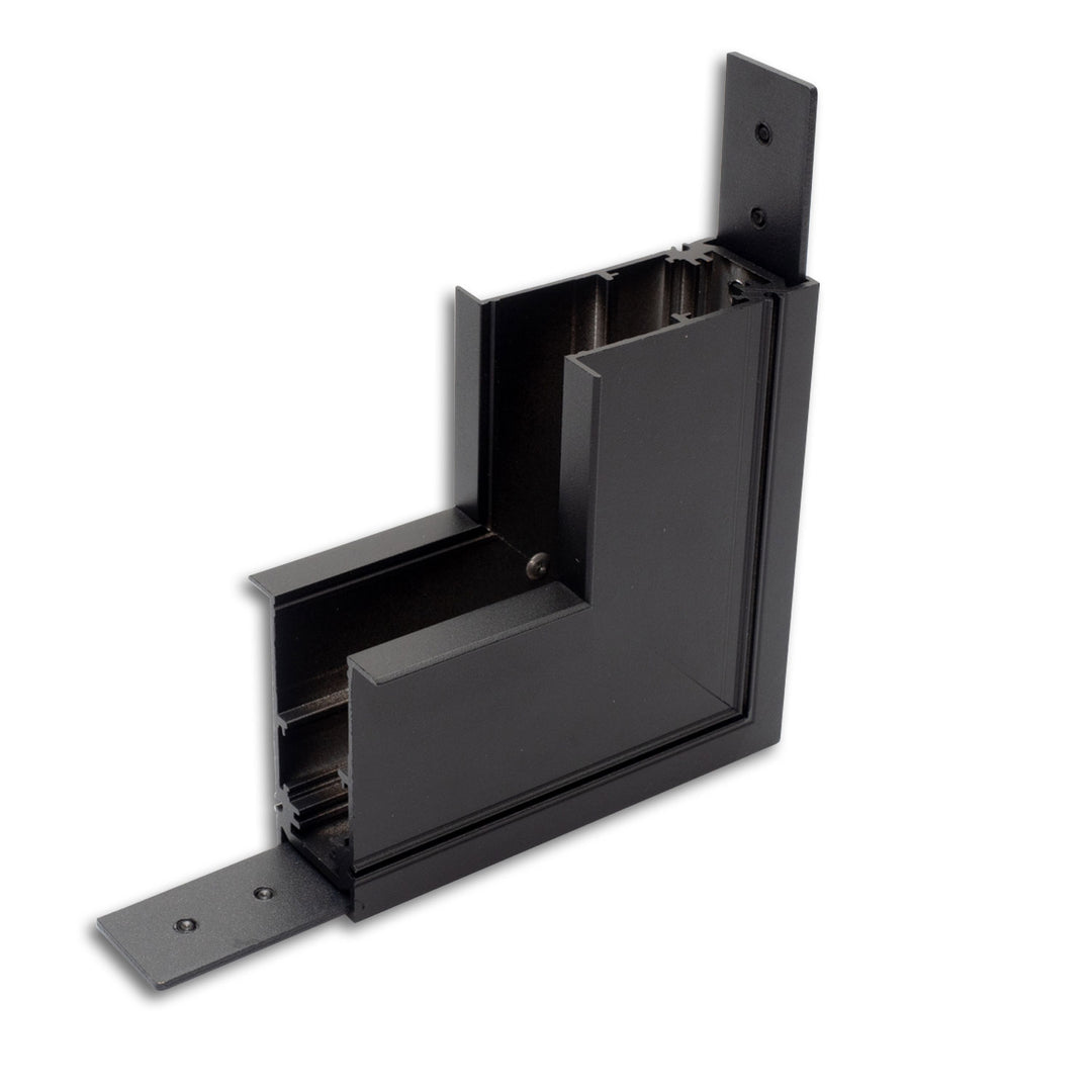 Track48 90° vertical corner rail for recessed mounting, black, non-conductive