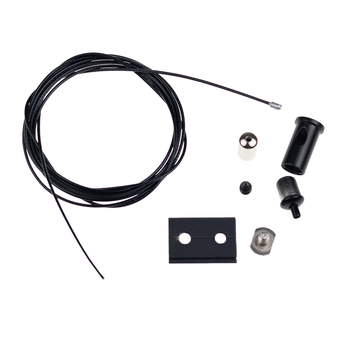 Track48 cable suspension for surface-mounted rails, black, 2 pieces, 2m