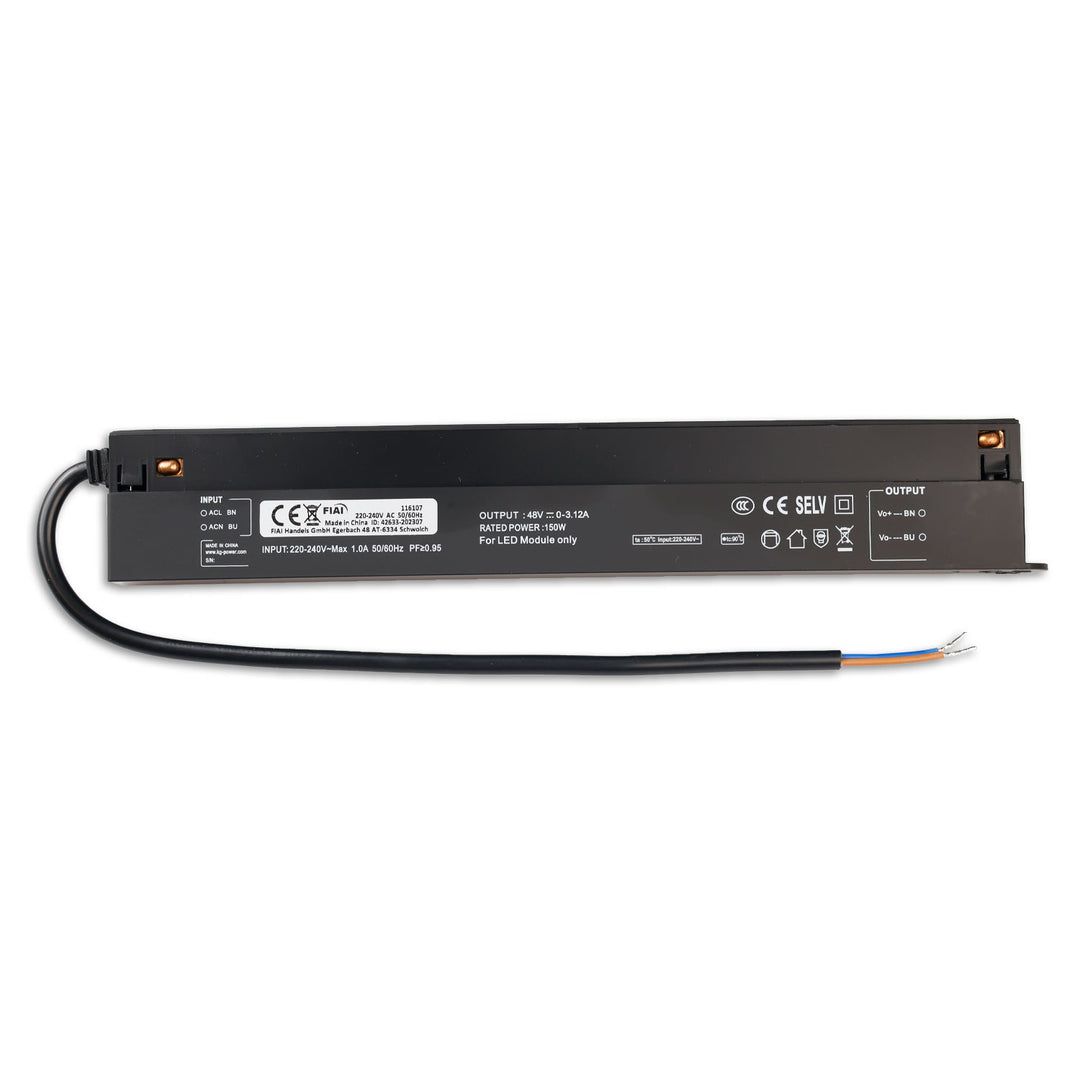 Track48 Inline-Trafo schwarz, 150W, 48V DC