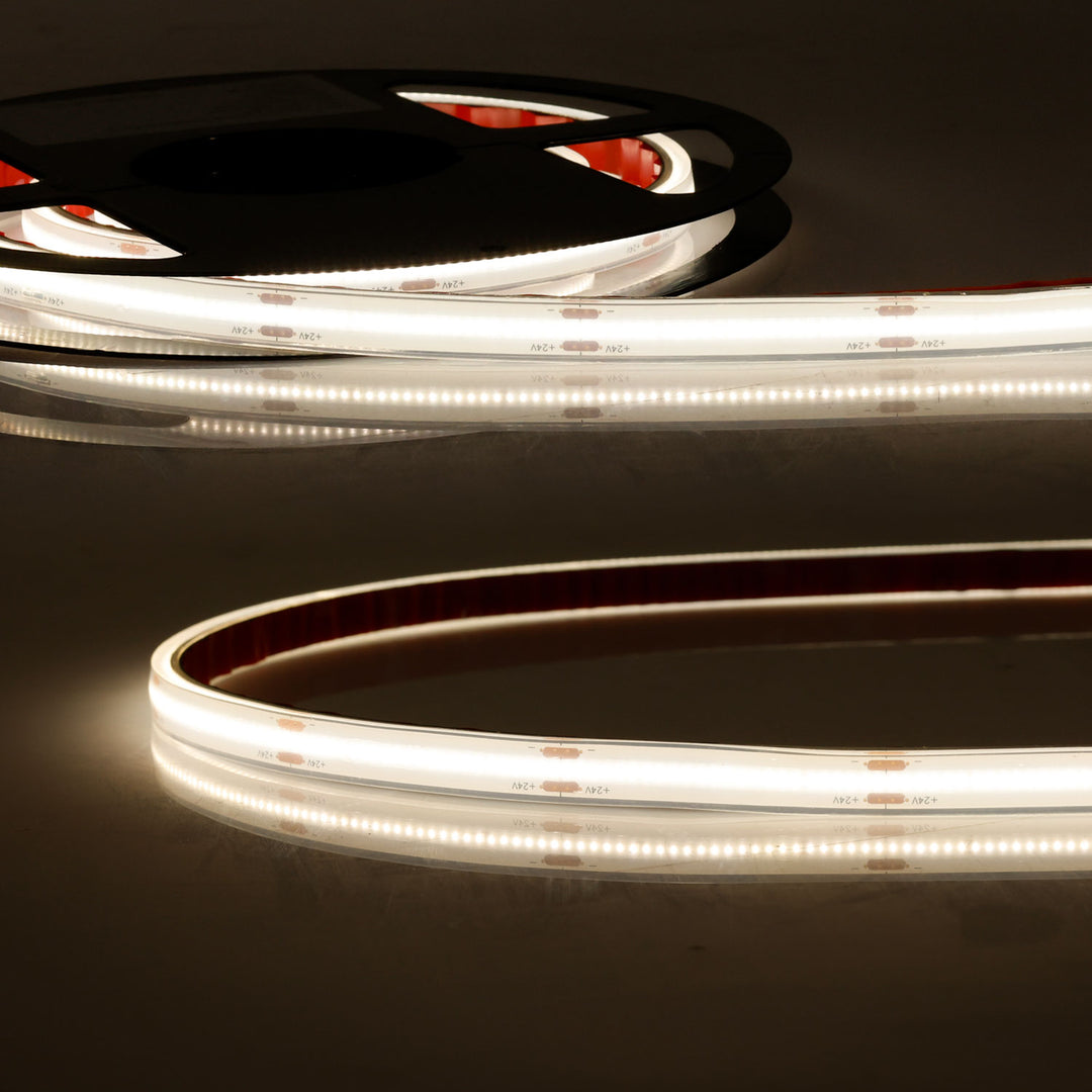 LED HT930 COB flexible strip for ambient temperatures up to 100°C, 24V DC, 14.4W, IP68, 3000K, 5m roll, 480 LEDs/