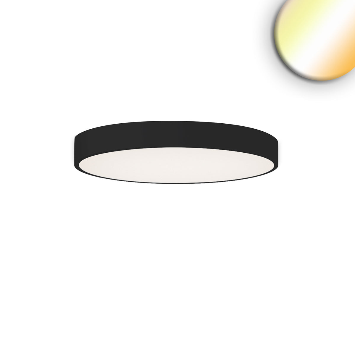 LED ceiling light UGR<19 2H, black, 20W|30W, IP42, DN400, ColorSwitch 2700|3000|4000K, dimmable