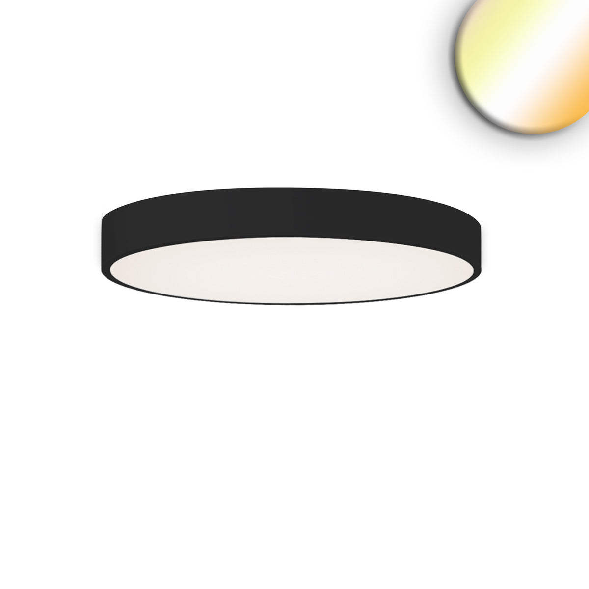 LED ceiling light UGR<19 2H, black, 40W|50W, IP42, DN600, ColorSwitch 2700|3000|4000K, dimmable