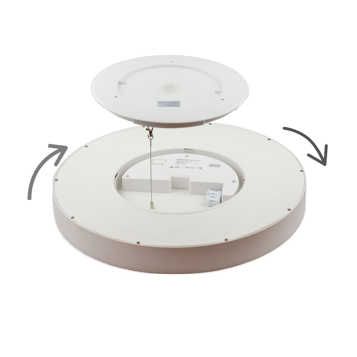 LED Hängeleuchte UGR<19 2H, weiß, 20W|30W, IP42, DN400, 2700|3000|4000K, dimmbar, inkl. Kabel