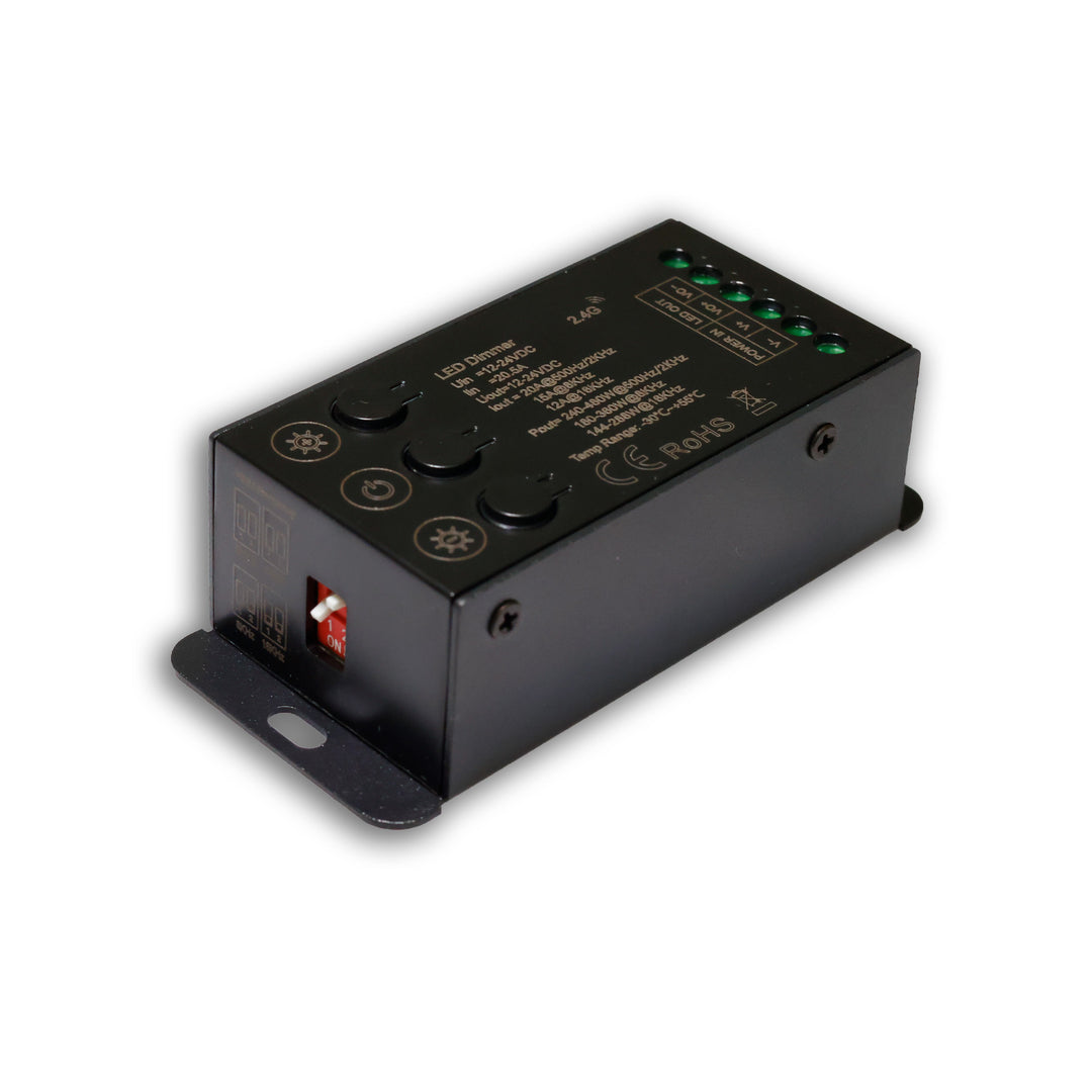 Sys-Pro Wireless Mesh Multi-PWM Dimmer with Control Buttons, 1 Channel, 12-24V DC 12-20A