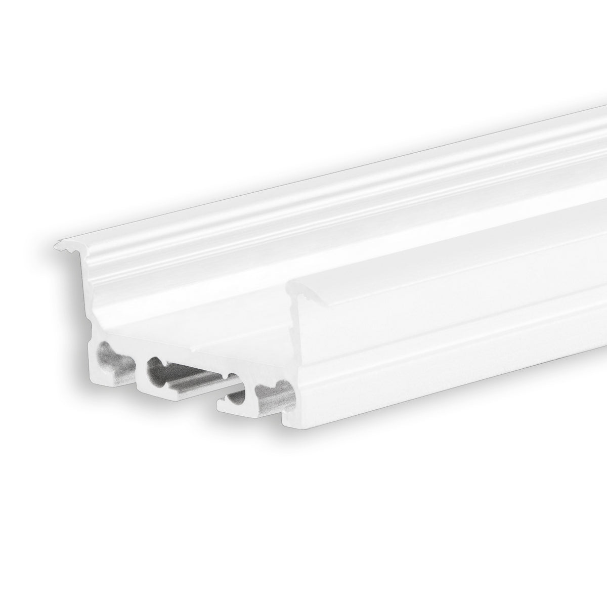 LED recessed profile DIVE20 FLAT, aluminum, white powder-coated RAL9010, 200cm