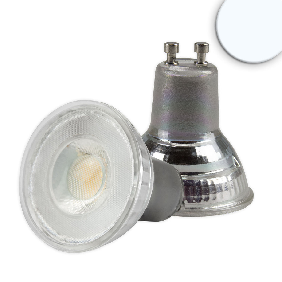 GU10 LED spotlight 5W, 45°, prismatic, cool white, dimmable, CRI90