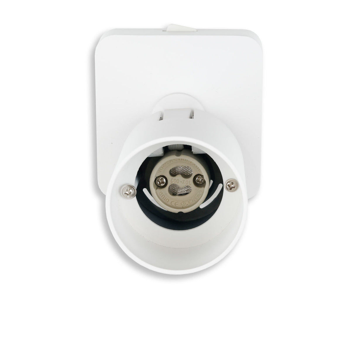 Wall/ceiling light GU10 single, IP20, white, with on/off switch, bulb not included.