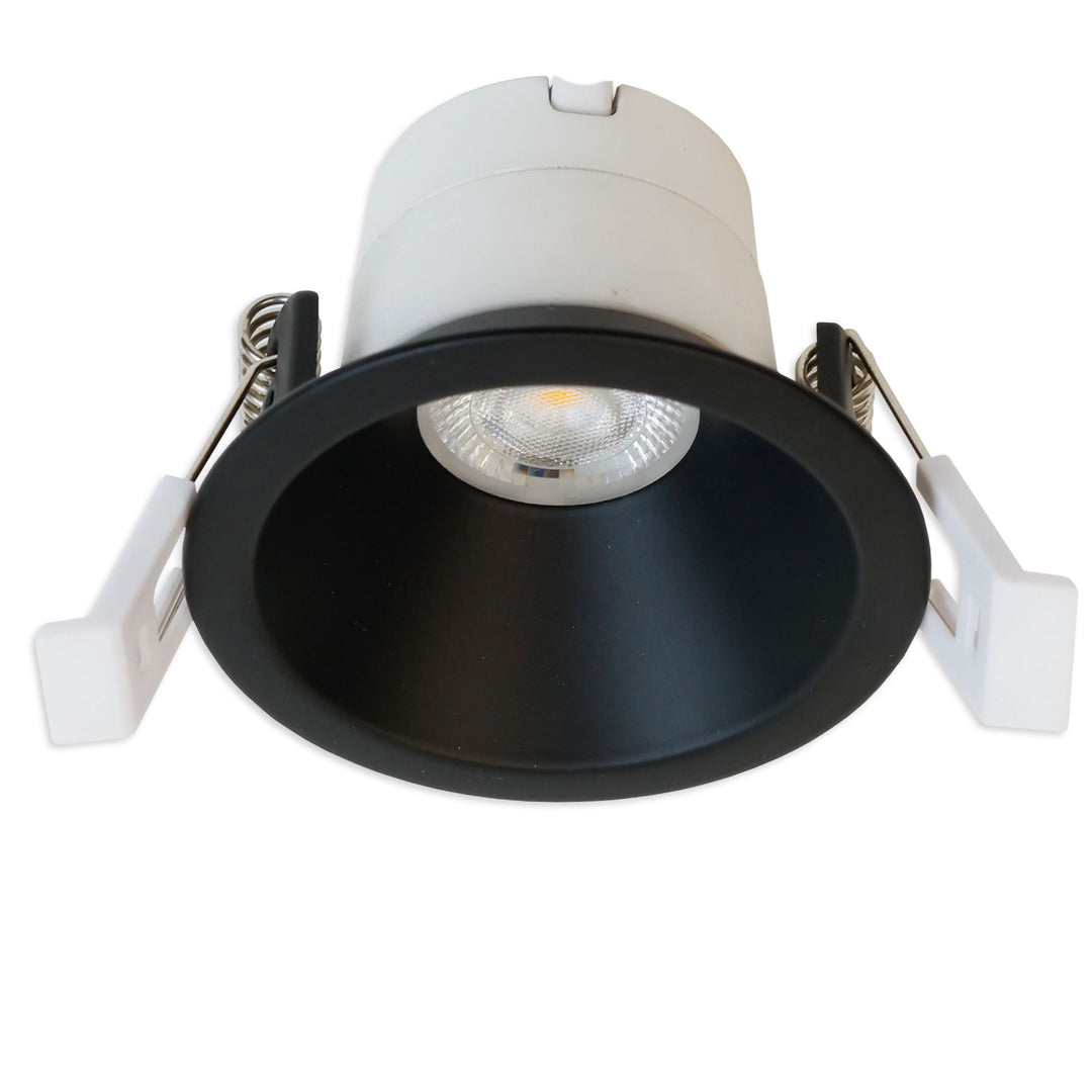 LED recessed spotlight BACK60, matte black, round, 5W, CRI90, 2700K, recessed, UGR<12, dimmable