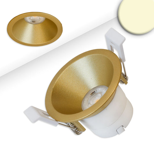 LED recessed spotlight BACK60, gold, round, 5W, CRI90, 3000K, recessed, UGR<12, dimmable