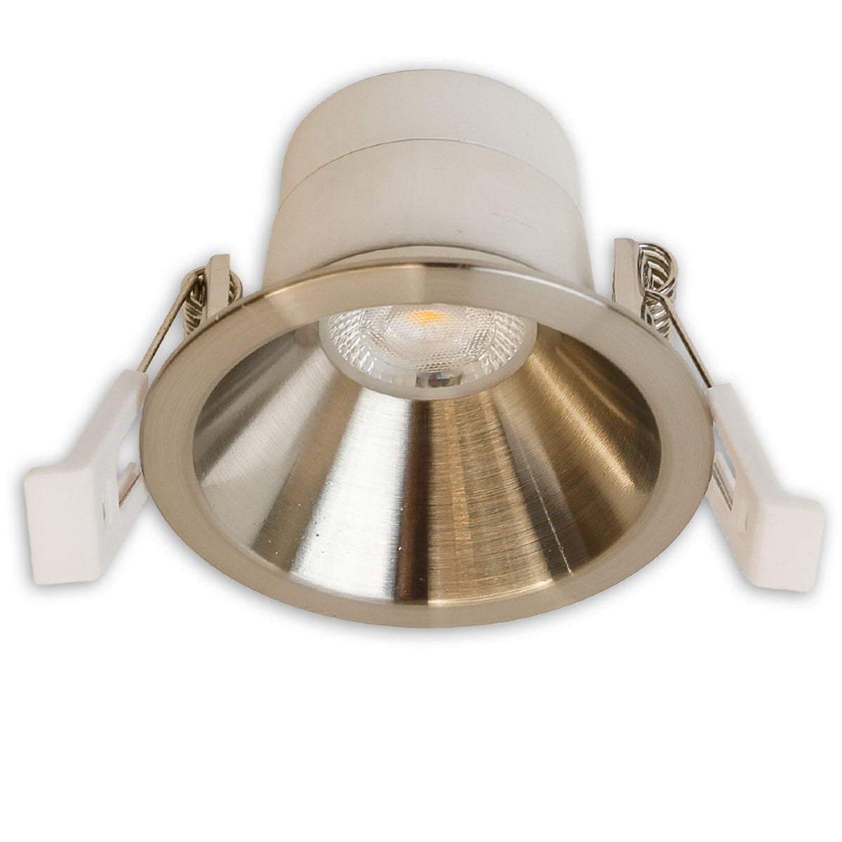 LED recessed spotlight BACK60, nickel-plated, round, 5W, CRI90, 2700K, recessed, UGR<12, dimmable