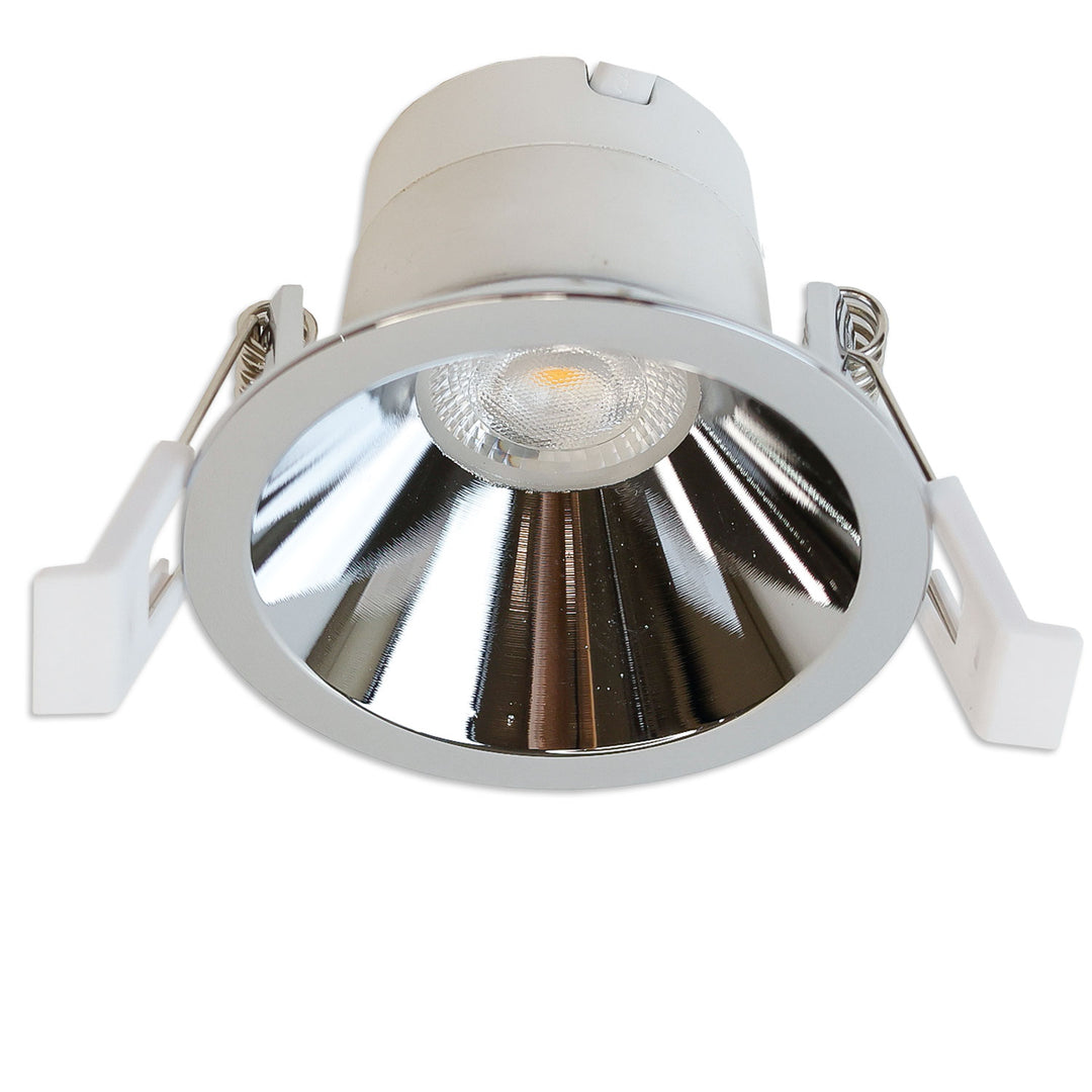 LED recessed spotlight BACK60, glossy aluminum, round, 5W, CRI90, 3000K, recessed, UGR<12, dimmable
