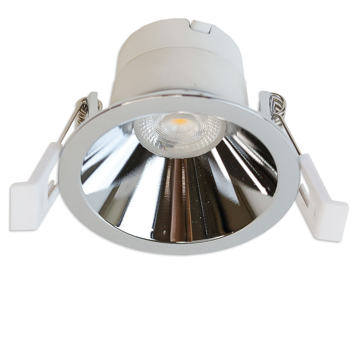 LED recessed spotlight BACK60, glossy aluminum, round, 5W, CRI90, 3000K, recessed, UGR<12, dimmable