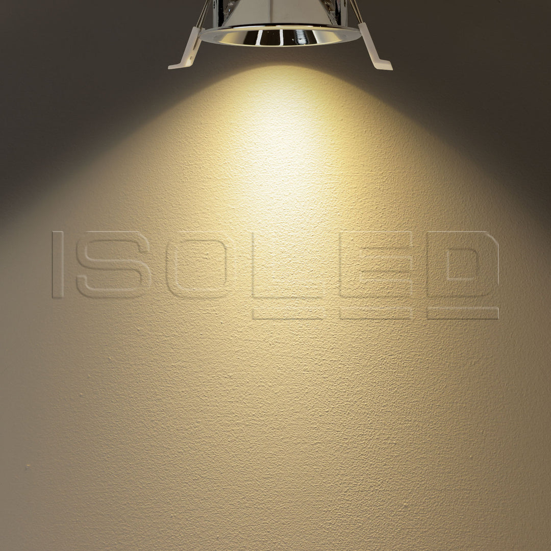 LED recessed spotlight BACK60, glossy aluminum, round, 5W, CRI90, 3000K, recessed, UGR<12, dimmable