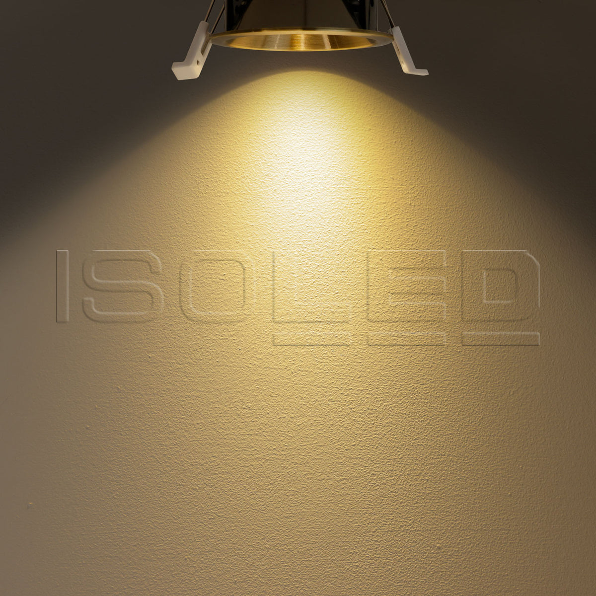 LED Einbaustrahler BACK60, messing geb., rund, 5W, CRI90, 2700K, rückversetzt, UGR<12, dimmbar