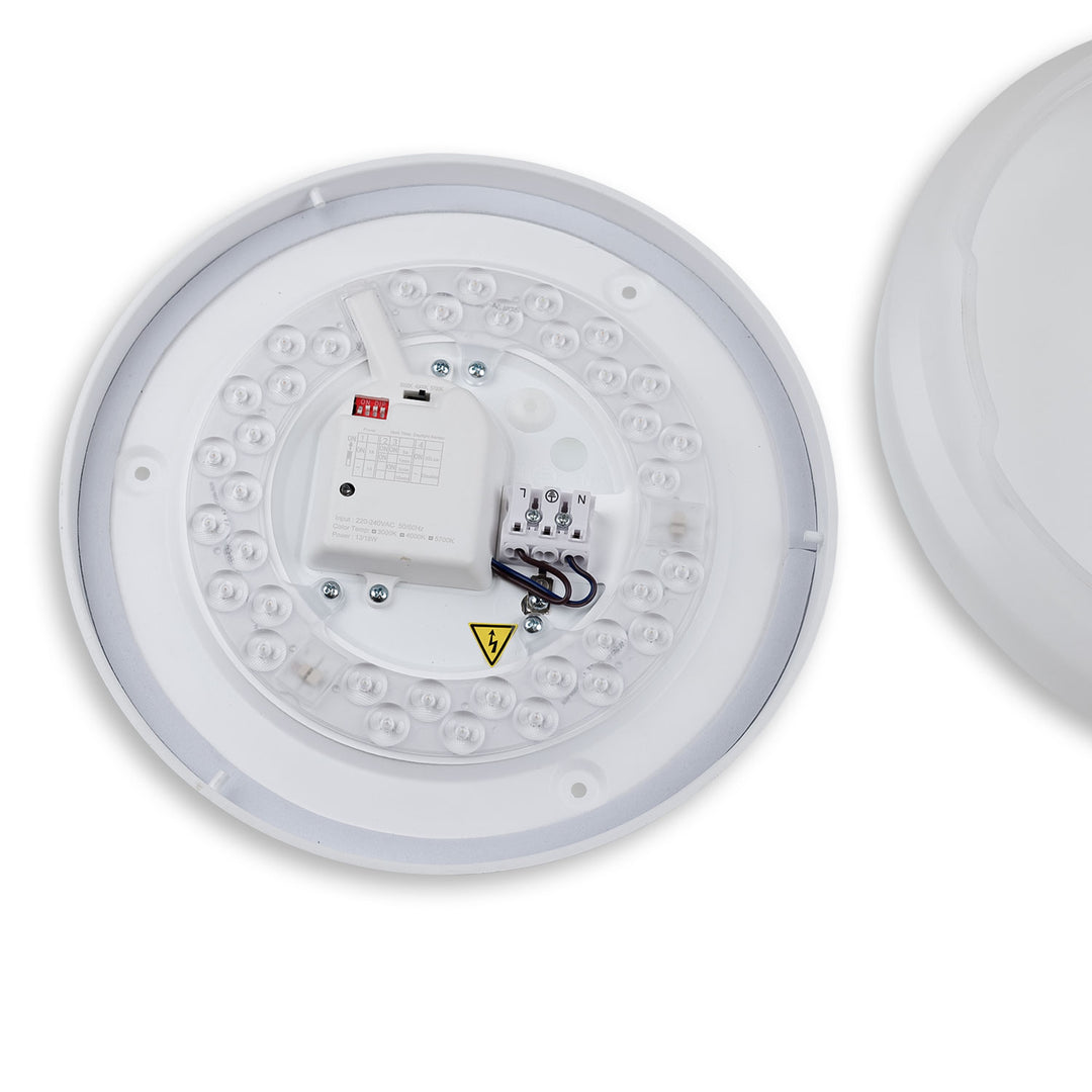 LED Deckenleuchte 13|18W, weiß rund, DN280, IP64, 120lm/W, ColorSwitch 3000|4000|6000K