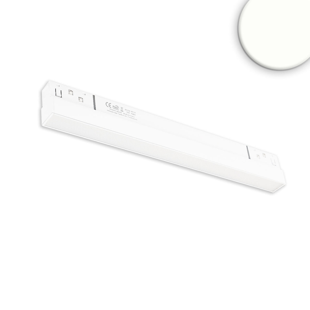Track48 linear light 30cm white, 10W, 120°, 48V DC, 4000K, CRI90, prismatic, Line+, DALI dimmable