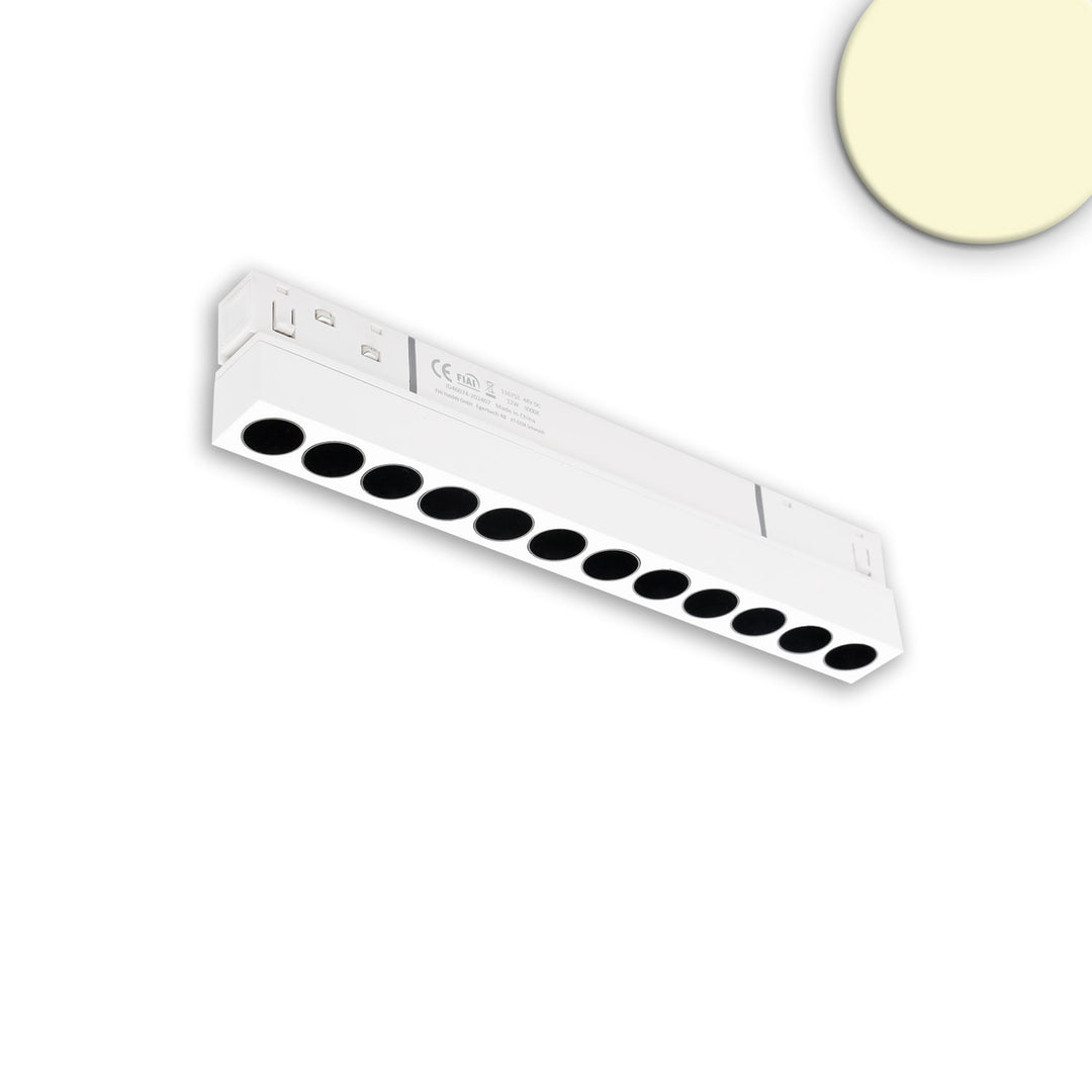 Track48 grid luminaire 22cm white, 12W, 36°, UGR<19, 48V DC, 3000K, CRI90, DALI dimmable