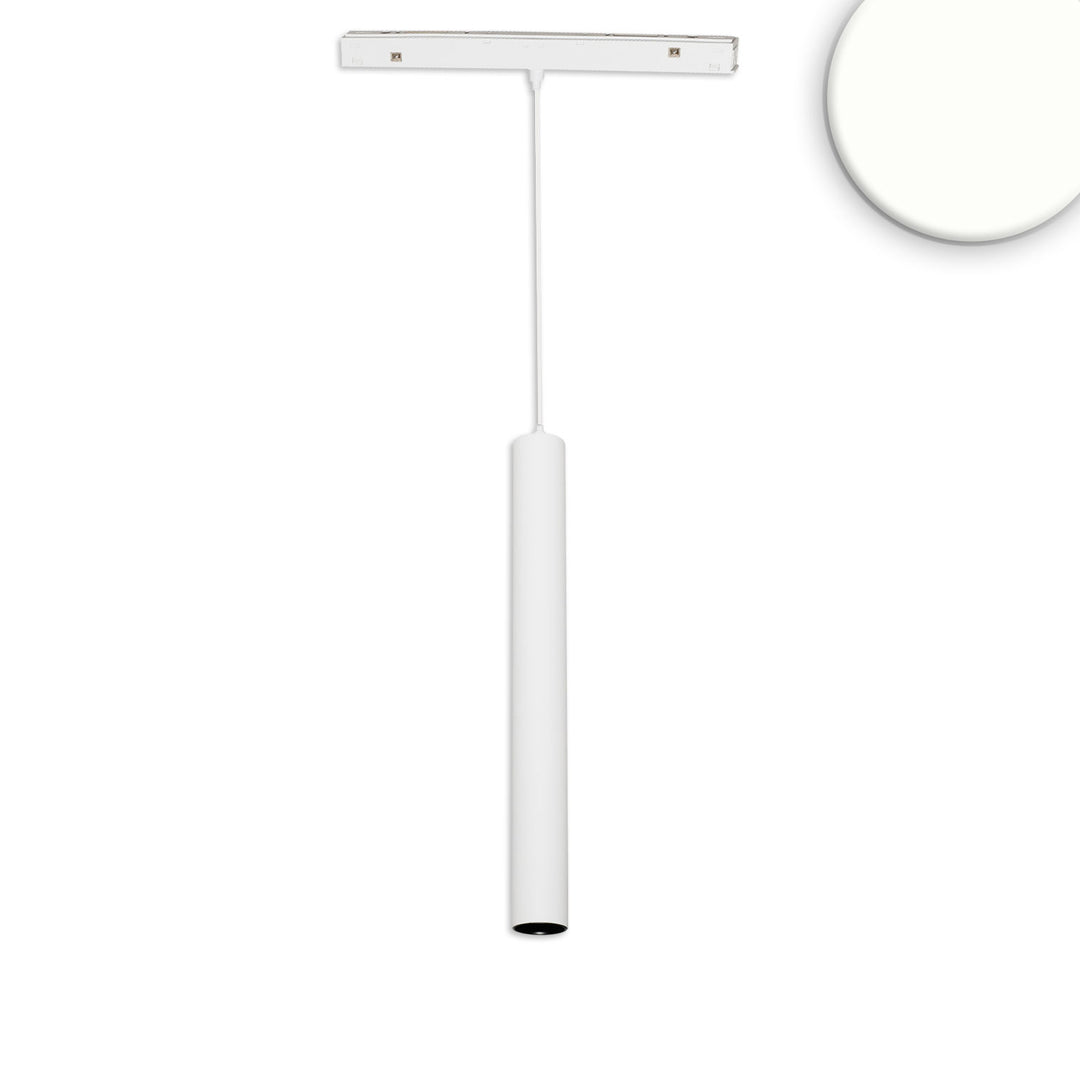 Track48 hanging light Pipe white, 7W, 36°, UGR<19, 48V DC, 4000K, CRI90, DALI dimmable