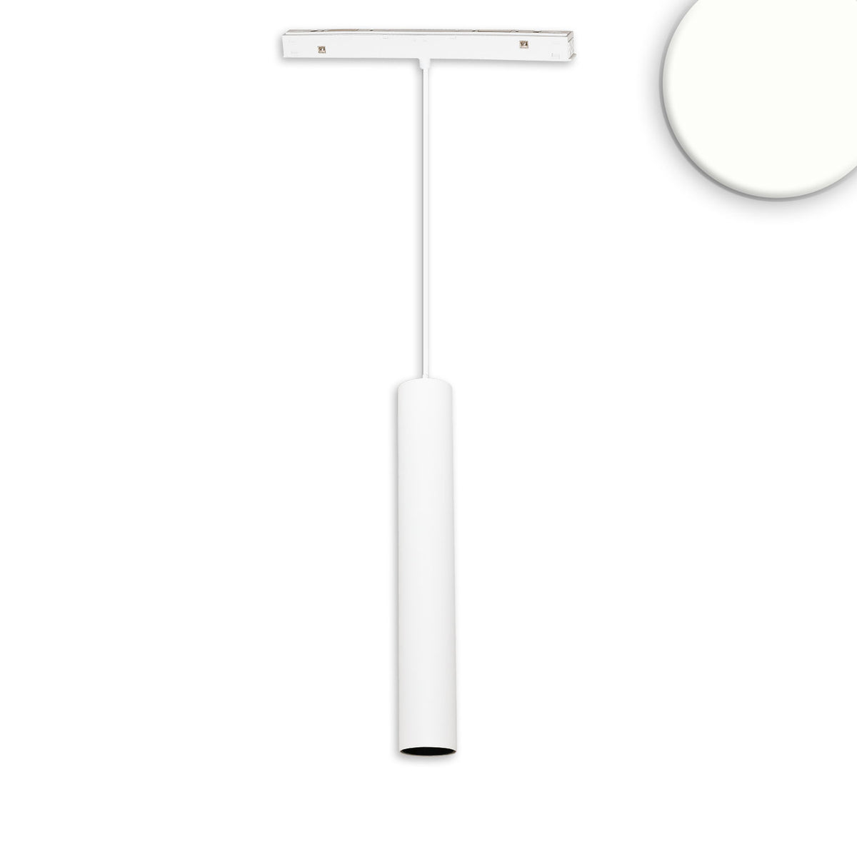 Track48 hanging light Pipe white, 15W, 36°, UGR<19, 48V DC, 4000K, CRI90, DALI dimmable