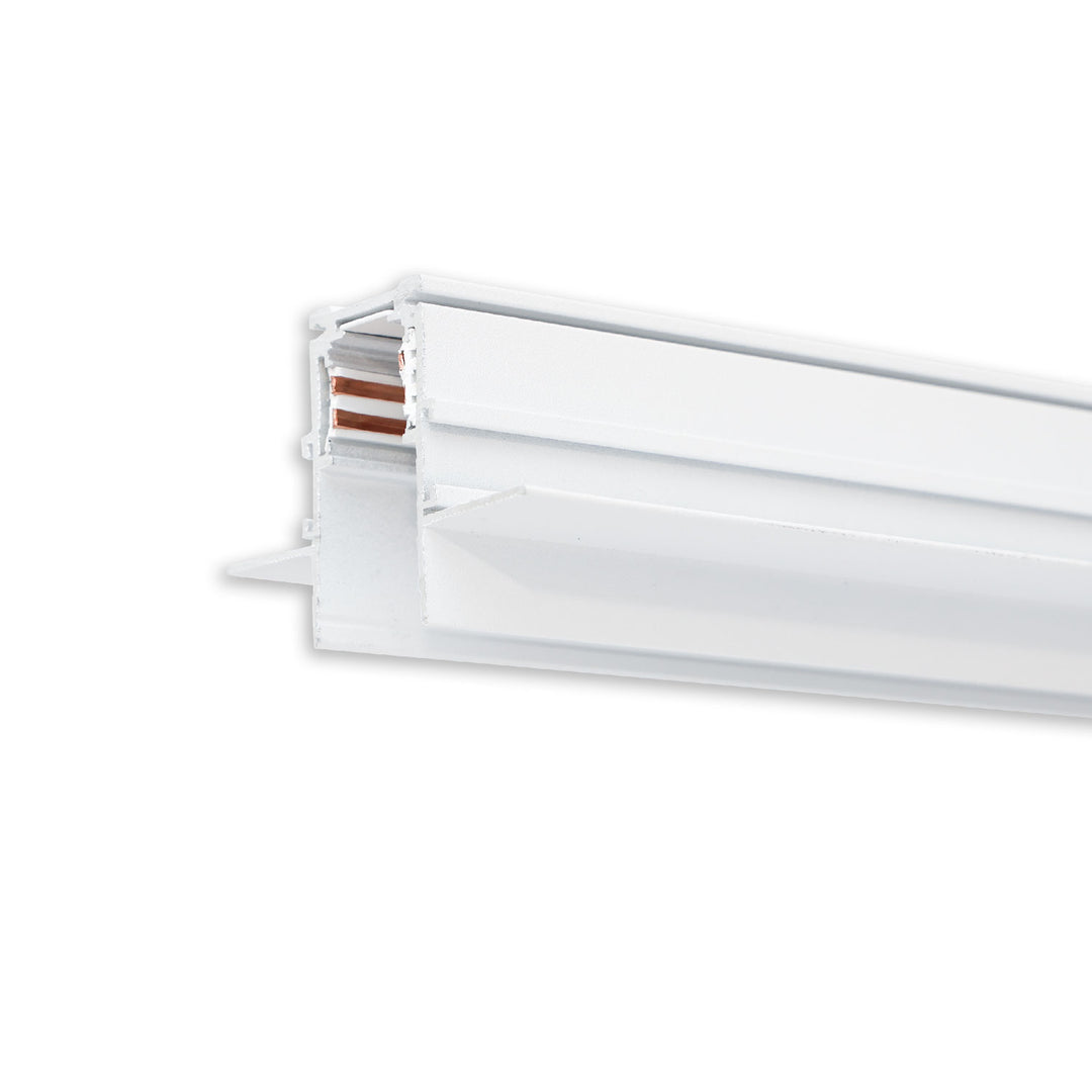 Track48 drywall rail, white, 200cm, 4-pole, incl. end caps and protective cover