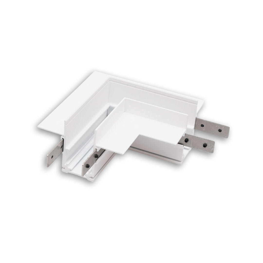Track48 90° horizontal corner rail for drywall track, white, non-conductive