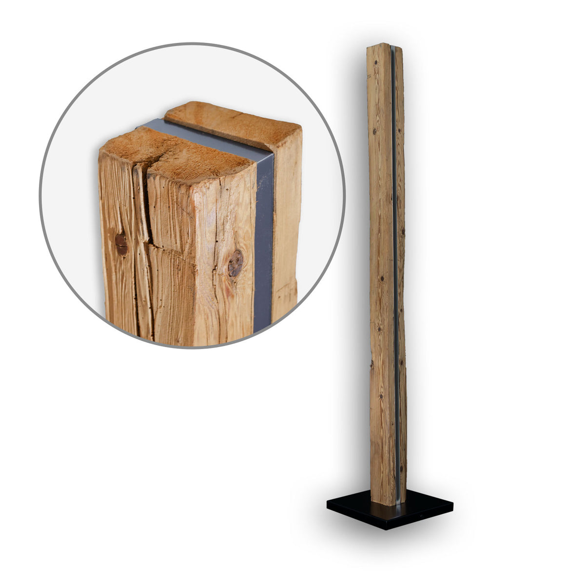 LED WÜDSCHNAU HOIZ Reclaimed Wood Floor Lamp 200cm - SAMPLE ITEM
