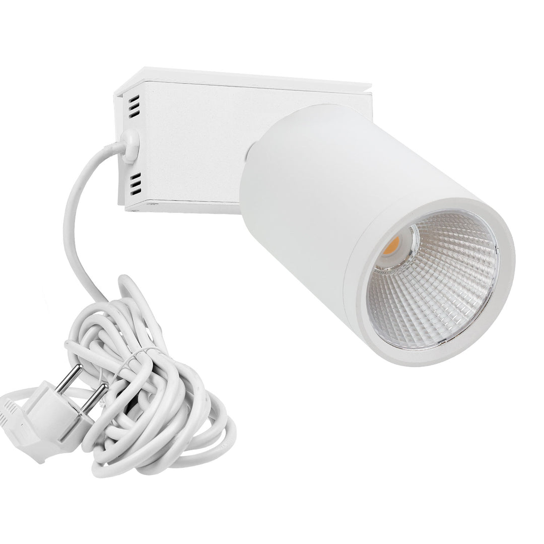 LED Strahler mit Montagebügel und Schukostecker, 40W, 36°, schwenkbar, weiß matt, 3000K, CRI>90