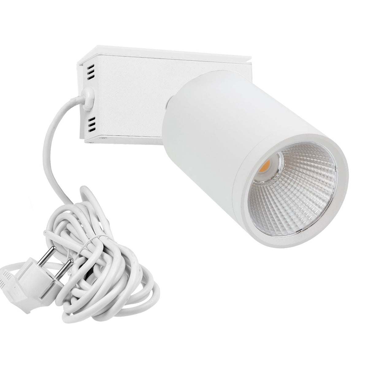 LED Strahler mit Montagebügel und Schukostecker, 40W, 36°, schwenkbar, weiß matt, 3000K, CRI>90