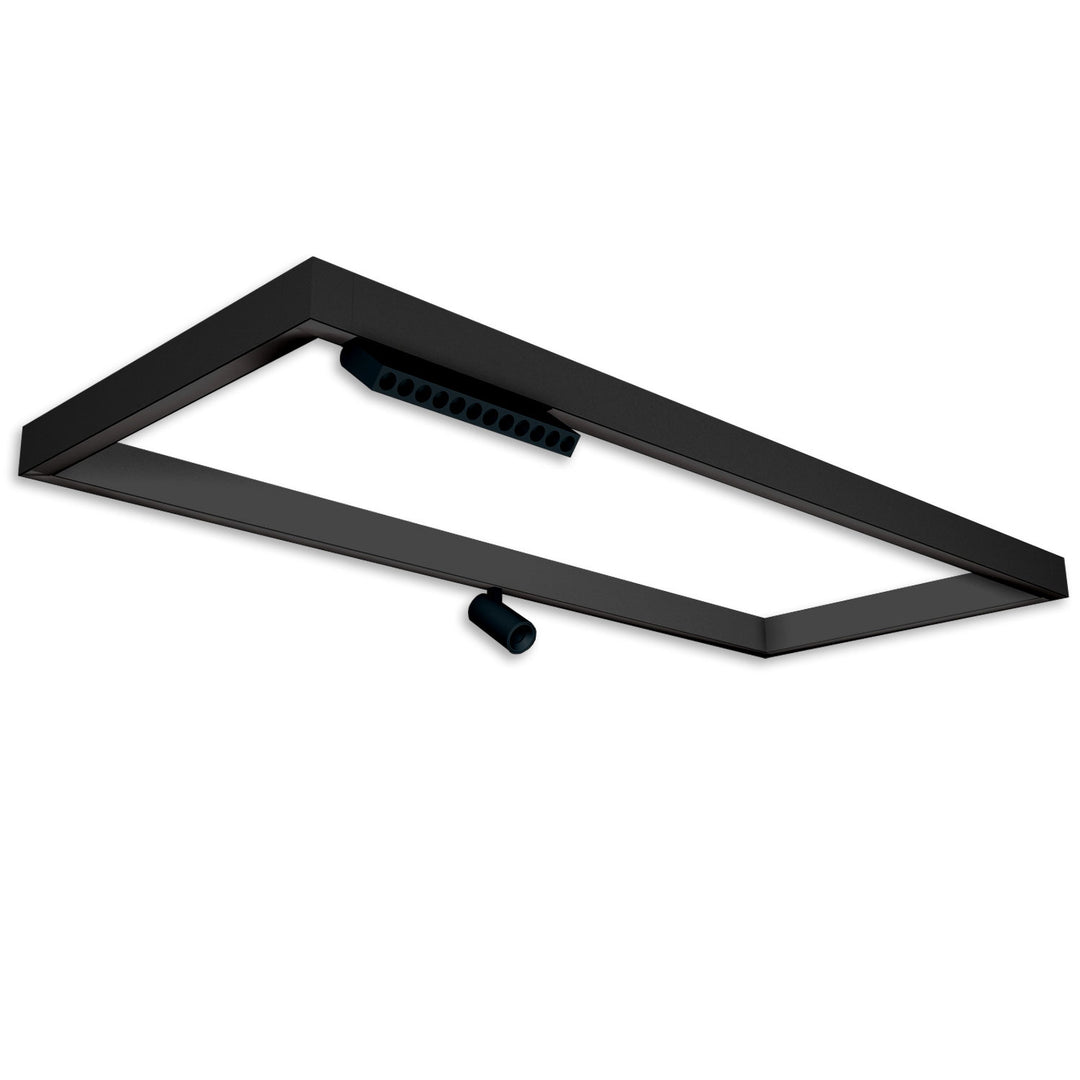 Track48 light frame H50, internal dimensions 500x1192mm, black, excluding transformer, excluding mounting clip/cable attachment.