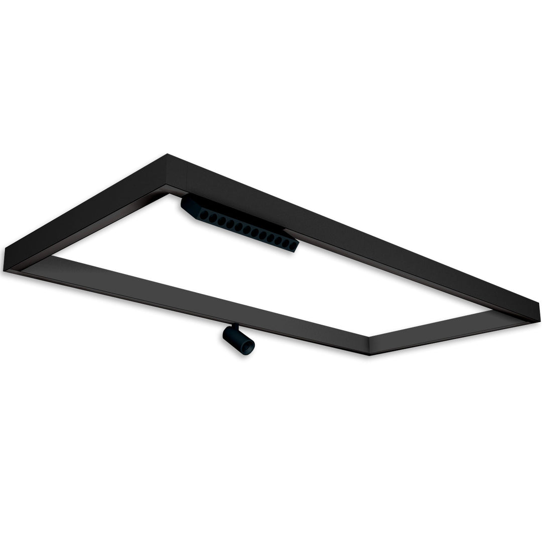 Track48 light frame H50, internal dimensions 592x1192mm, black, excluding transformer, excluding mounting clip/cable attachment.