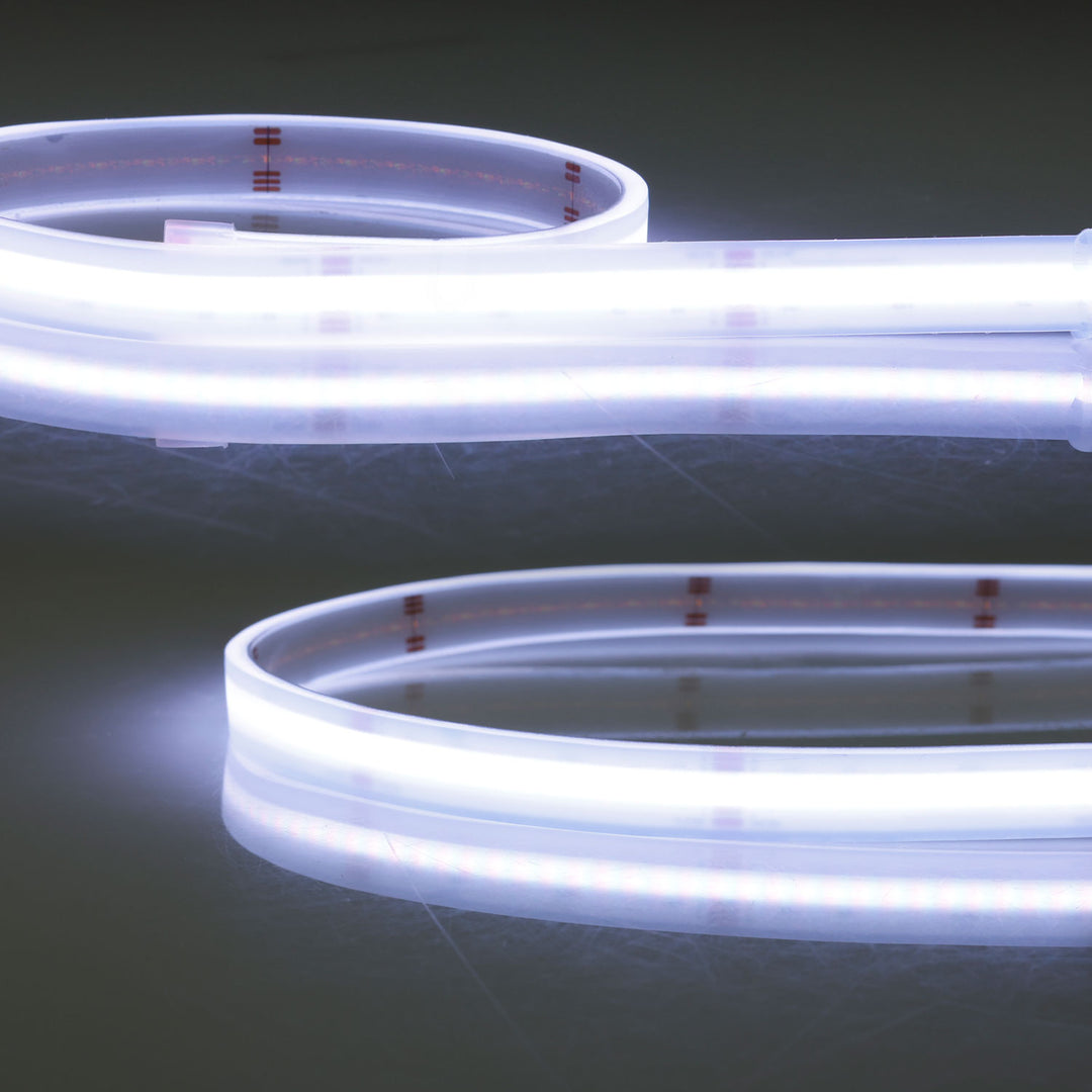 LED HT RGB+WW COB flexible strip for ambient temperatures up to 100°C, 24V DC, 19 W, IP68, 5m roll, 896 LEDs/m