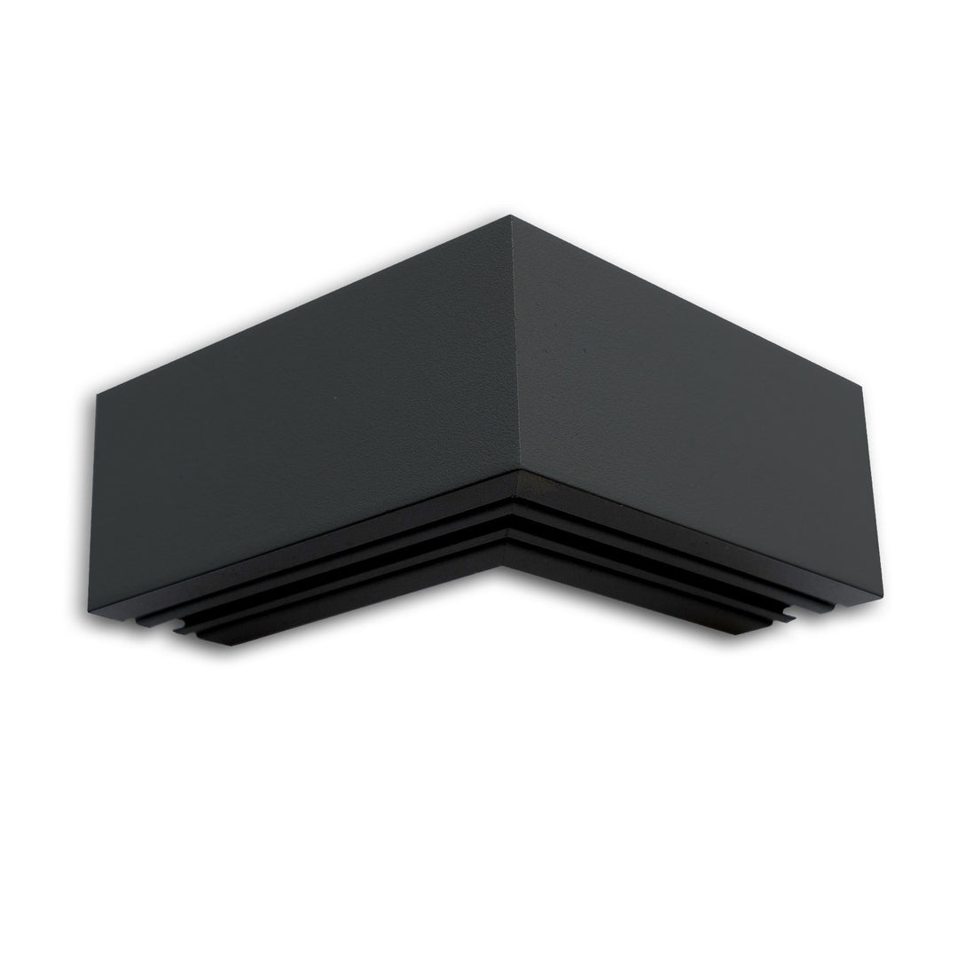 LAMP30V1 90° Eck, geschweißt, 120x120mm, schwarz RAL 9005, exkl. Cover