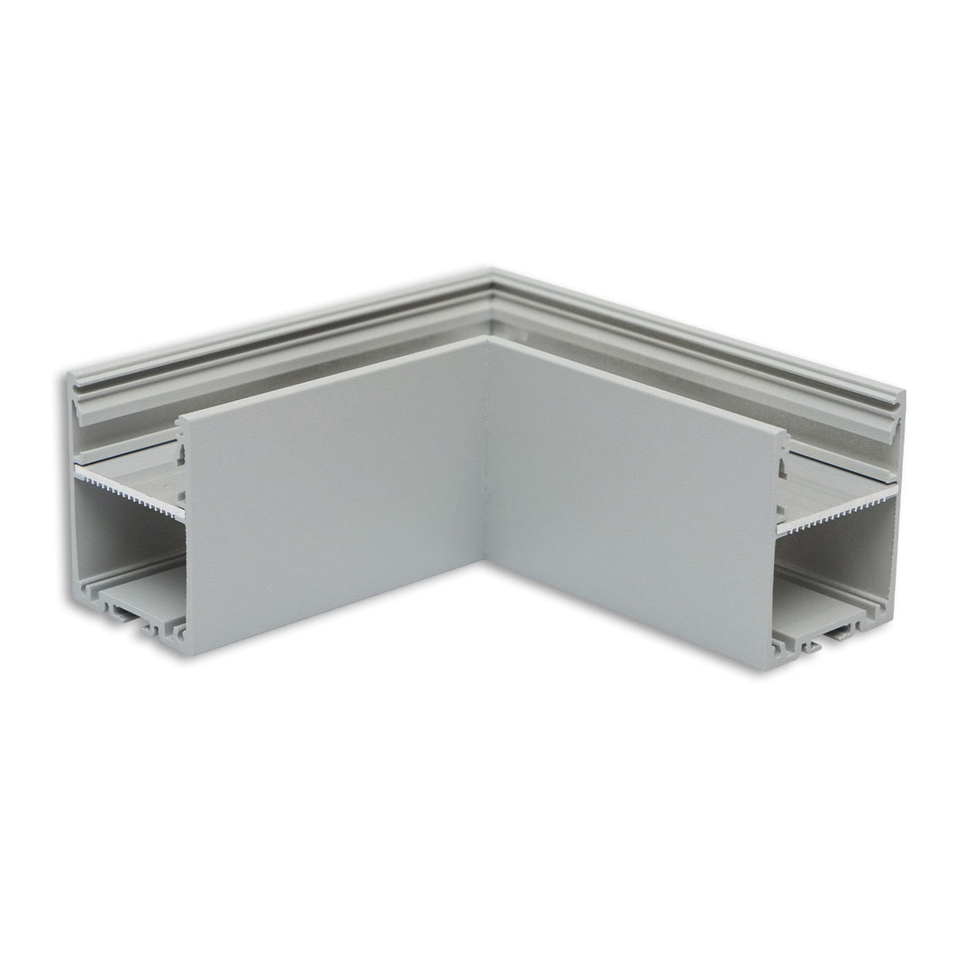 LAMP30V1 90° corner, welded, 120x120mm, silver powder-coated, excluding cover