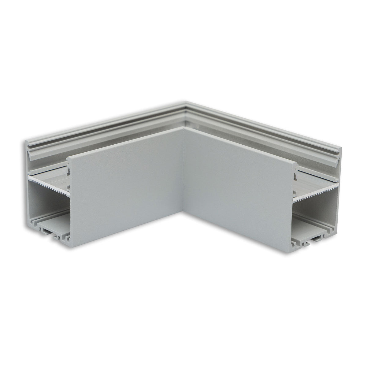 LAMP30V1 90° corner, welded, 120x120mm, silver powder-coated, excluding cover