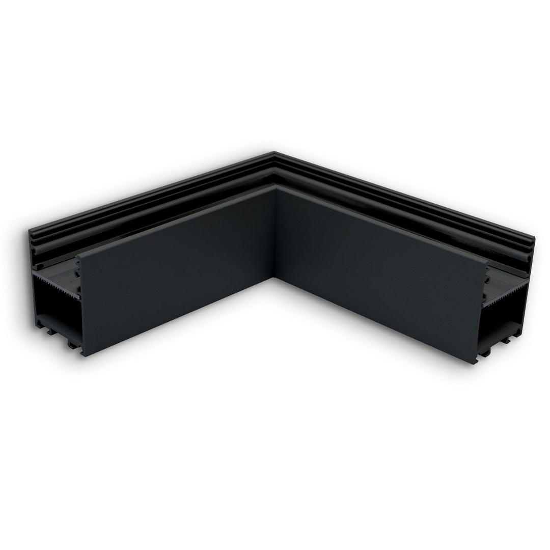 LAMP30V2 90° corner, welded, 120x120mm, black RAL 9005, excluding cover
