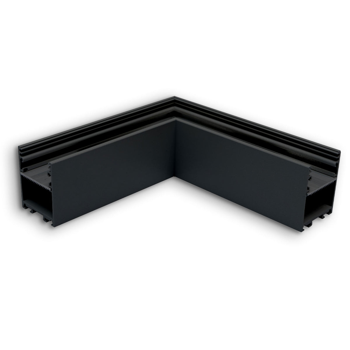 LAMP30V2 90° corner, welded, 120x120mm, black RAL 9005, excluding cover