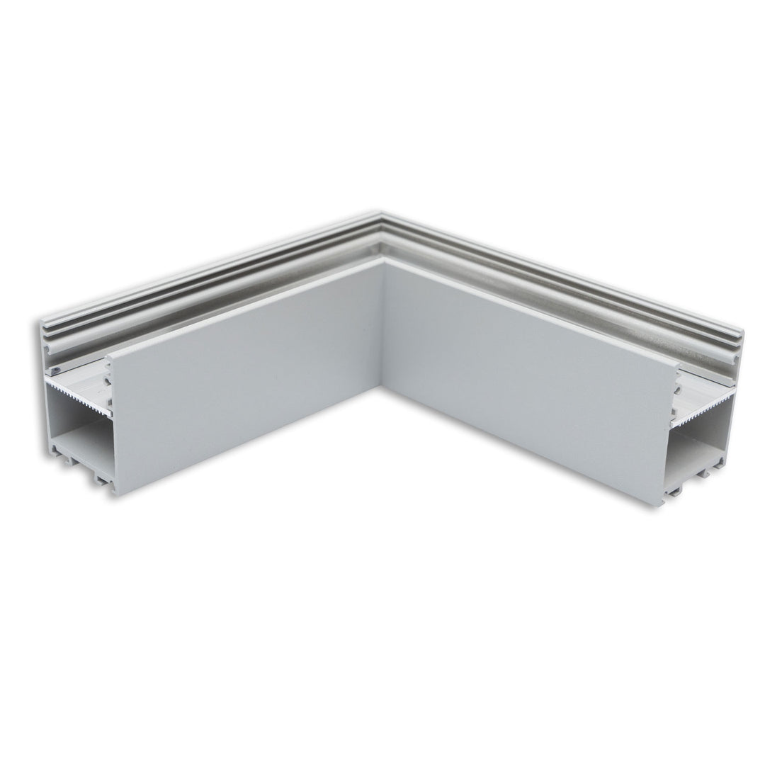 LAMP30V2 90° Eck, geschweißt, 120x120mm, silber pulverbeschichtet, exkl. Cover