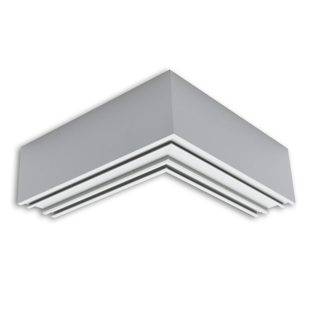 LAMP30V2 90° Eck, geschweißt, 120x120mm, silber pulverbeschichtet, exkl. Cover