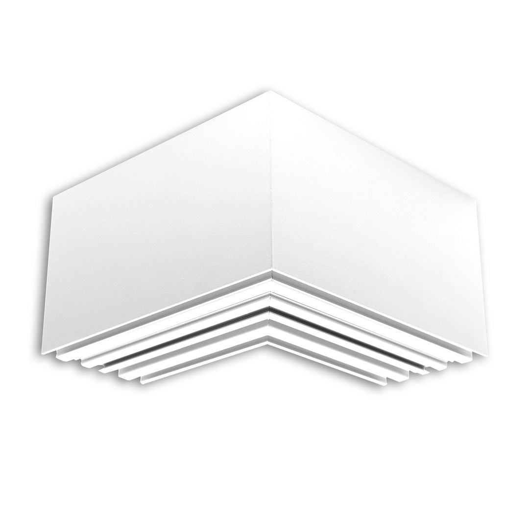 LAMP40 90° Eck, geschweißt, 140x140mm, weiß RAL 9003, exkl. Cover