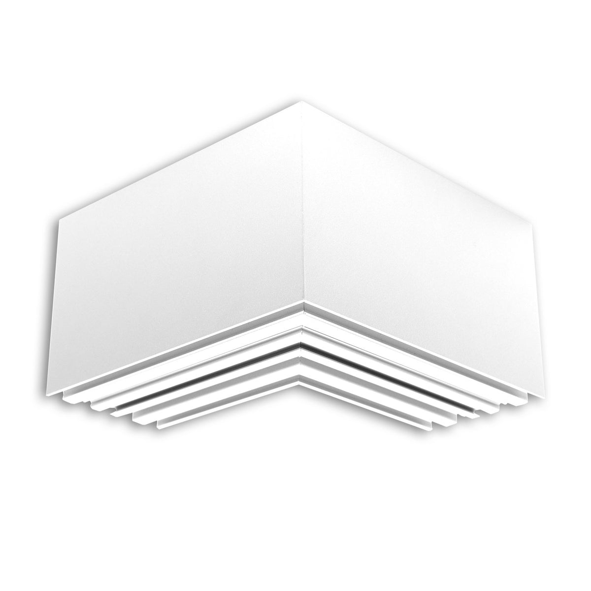 LAMP40 90° Eck, geschweißt, 140x140mm, weiß RAL 9003, exkl. Cover