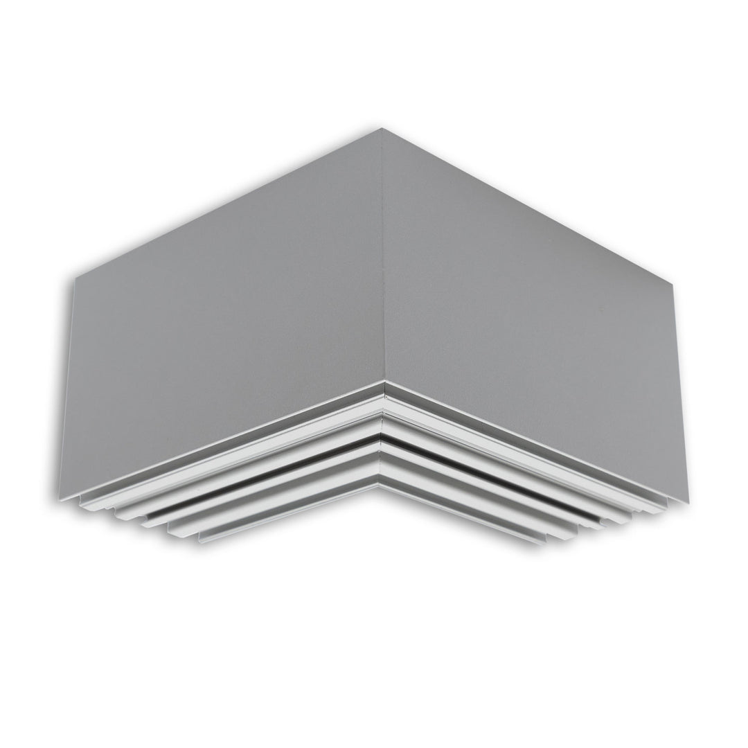 LAMP40 90° Eck, geschweißt, 140x140mm, silber pulverbeschichtet, exkl. Cover