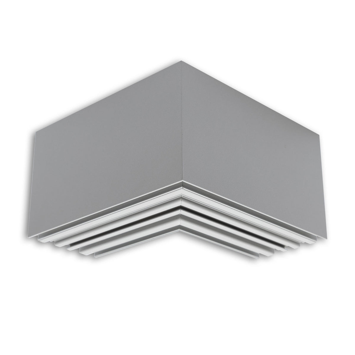 LAMP40 90° Eck, geschweißt, 140x140mm, silber pulverbeschichtet, exkl. Cover