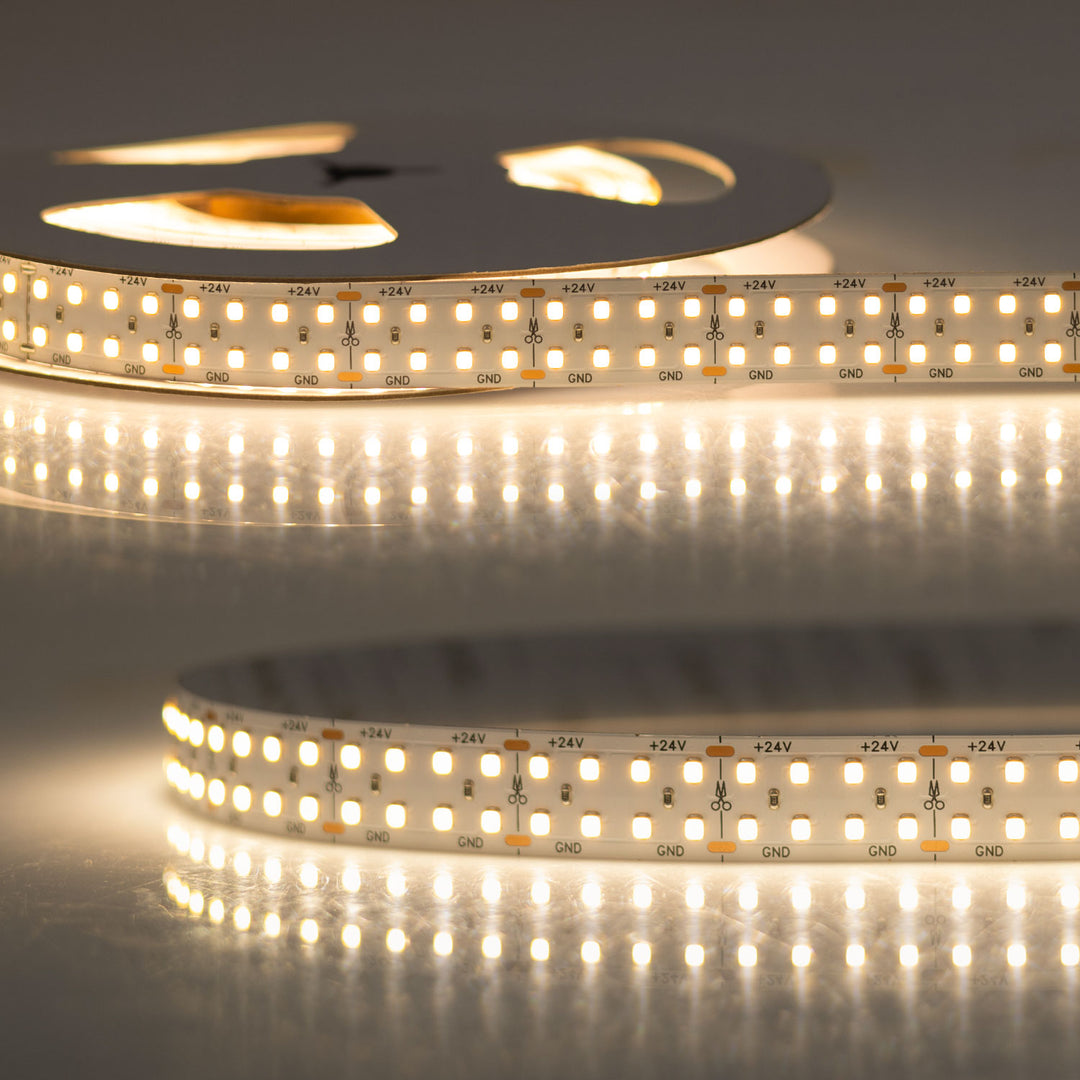 LED CRI930 flex ribbon, 24V DC, 30W, 150lm/W, double row, IP20, 3000K, 5m roll, 240 LED/m