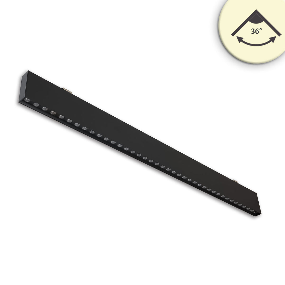 LED pendant light, grid, UGR<19, 36°, 120cm, black, 30W, 3000K, DALI dimmable