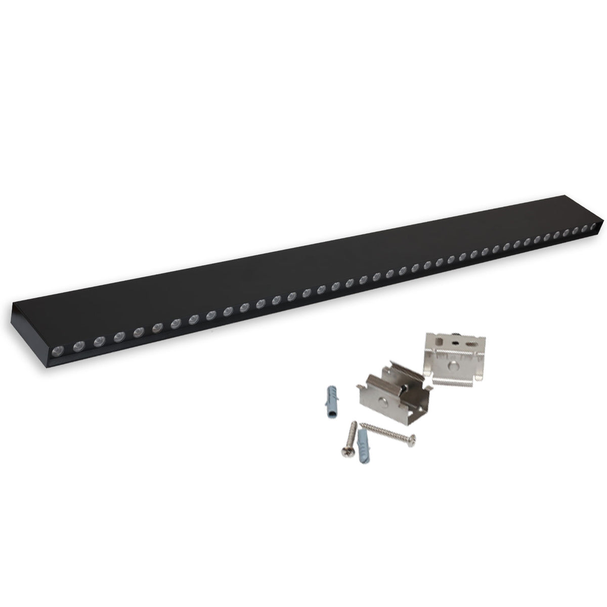 LED pendant light, grid, UGR<19, 36°, 120cm, black, 30W, 4000K, DALI dimmable