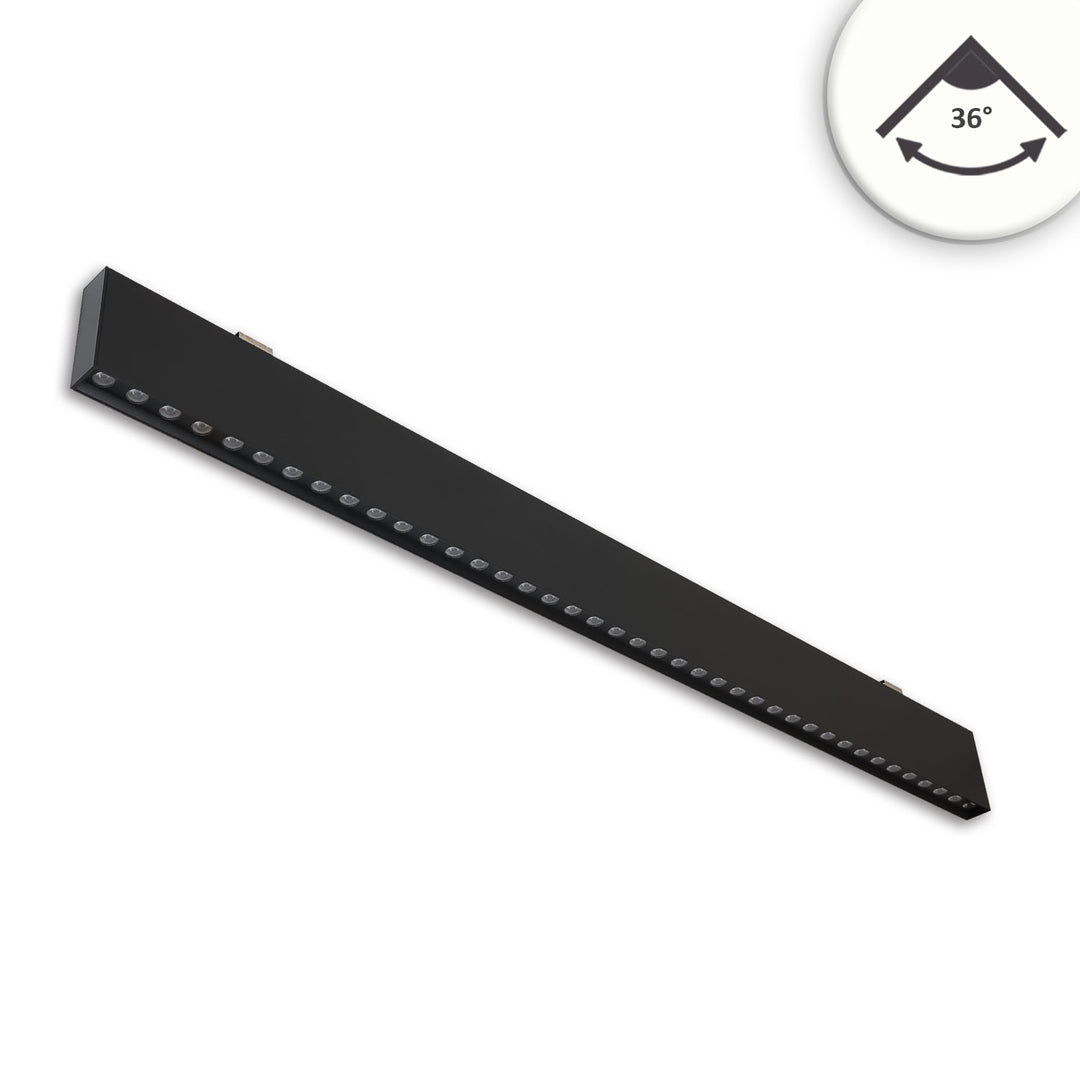 LED pendant light, grid, UGR<19, 36°, 120cm, black, 30W, 4000K, DALI dimmable