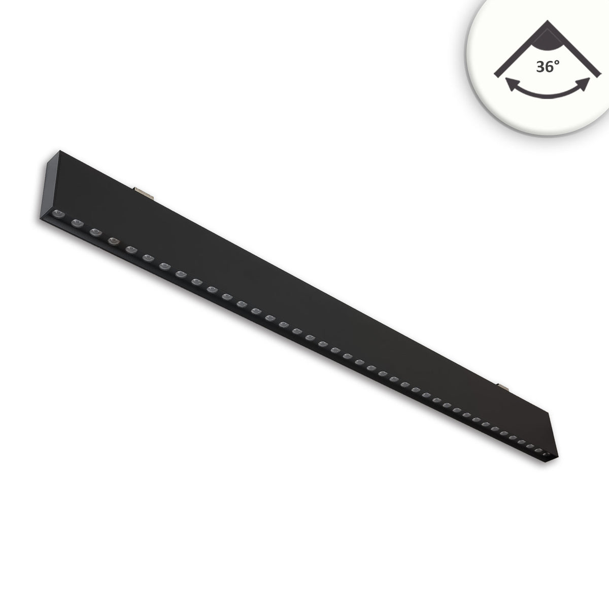LED pendant light, grid, UGR<19, 36°, 120cm, black, 30W, 4000K, DALI dimmable