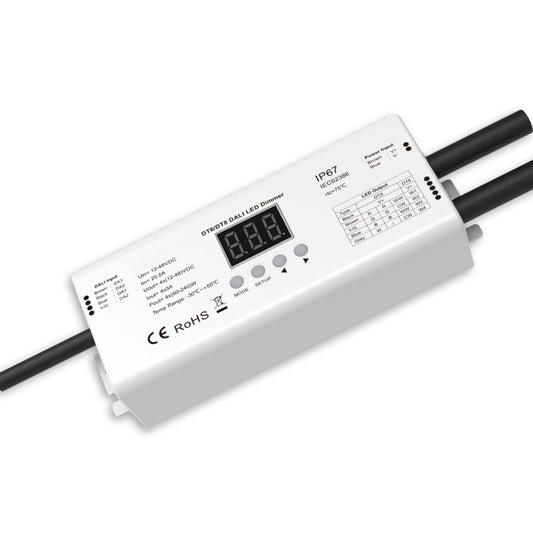 DALI DT6/DT8 1-4 Adresse Universal Multi-PWM-Dimmer IP67, 4 Kanal, 12-24V 4x5A, 36-48V 4x3A